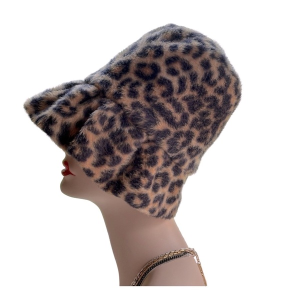 Vintage Wool Cheetah Animal Print 1920s‎ to 1960s Bucket Hat - Picture 1 of 14